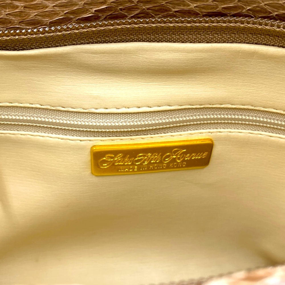 Saks Fifth Avenue Vintage Snakeskin Crossbody Shoulder Purse - Picture 3 of 5